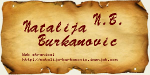 Natalija Burkanović vizit kartica
